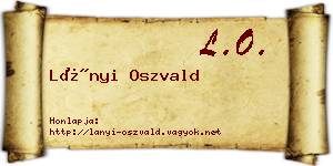 Lányi Oszvald névjegykártya